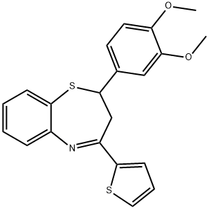 2-(3,4-dimethoxyphenyl)-4-(2-thienyl)-2,3-dihydro-1,5-benzothiazepine Struktur