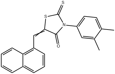 3-(3,4-dimethylphenyl)-5-(1-naphthylmethylene)-2-thioxo-1,3-thiazolidin-4-one Struktur