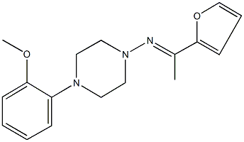 N-[1-(2-furyl)ethylidene]-N-[4-(2-methoxyphenyl)-1-piperazinyl]amine Struktur