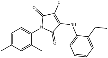 3-chloro-1-(2,4-dimethylphenyl)-4-(2-ethylanilino)-1H-pyrrole-2,5-dione Struktur