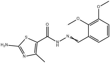 2-amino-N'-(2,3-dimethoxybenzylidene)-4-methyl-1,3-thiazole-5-carbohydrazide Struktur