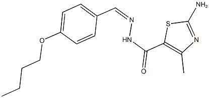 2-amino-N'-(4-butoxybenzylidene)-4-methyl-1,3-thiazole-5-carbohydrazide Struktur