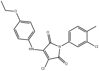 3-chloro-1-(3-chloro-4-methylphenyl)-4-(4-ethoxyanilino)-1H-pyrrole-2,5-dione Struktur