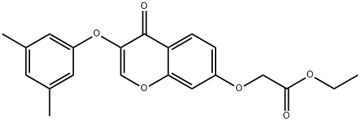 ethyl {[3-(3,5-dimethylphenoxy)-4-oxo-4H-chromen-7-yl]oxy}acetate Struktur