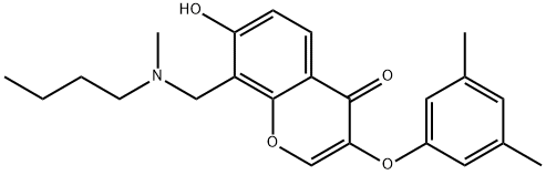 8-{[butyl(methyl)amino]methyl}-3-(3,5-dimethylphenoxy)-7-hydroxy-4H-chromen-4-one Struktur