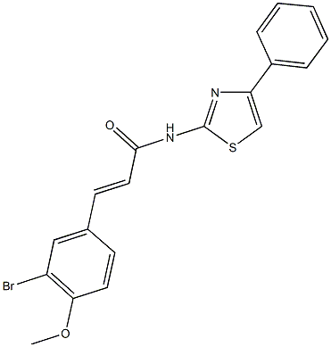 3-(3-bromo-4-methoxyphenyl)-N-(4-phenyl-1,3-thiazol-2-yl)acrylamide Struktur