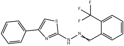 2-(trifluoromethyl)benzaldehyde (4-phenyl-1,3-thiazol-2-yl)hydrazone Struktur