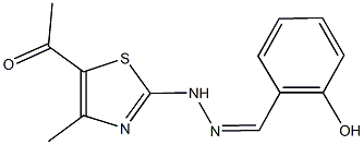 2-hydroxybenzaldehyde (5-acetyl-4-methyl-1,3-thiazol-2-yl)hydrazone Struktur