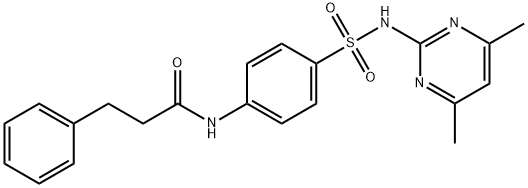 N-(4-{[(4,6-dimethyl-2-pyrimidinyl)amino]sulfonyl}phenyl)-3-phenylpropanamide Struktur