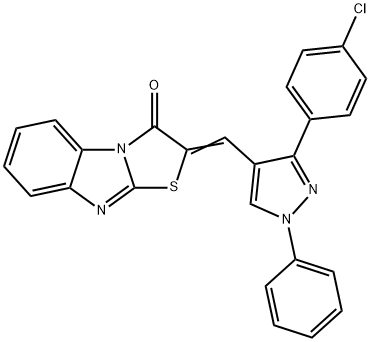 2-{[3-(4-chlorophenyl)-1-phenyl-1H-pyrazol-4-yl]methylene}[1,3]thiazolo[3,2-a]benzimidazol-3(2H)-one Struktur