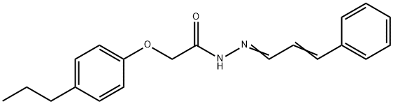 N'-(3-phenyl-2-propenylidene)-2-(4-propylphenoxy)acetohydrazide Struktur