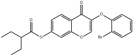 3-(2-bromophenoxy)-4-oxo-4H-chromen-7-yl 2-ethylbutanoate Struktur