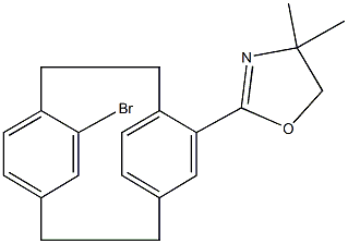 2-[12-bromotricyclo[8.2.2.2~4,7~]hexadeca-1(12),4,6,10,13,15-hexaen-5-yl]-4,4-dimethyl-4,5-dihydro-1,3-oxazole Struktur