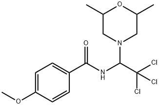 4-methoxy-N-[2,2,2-trichloro-1-(2,6-dimethyl-4-morpholinyl)ethyl]benzamide Struktur