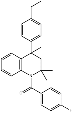 4-(4-ethylphenyl)-1-(4-fluorobenzoyl)-2,2,4-trimethyl-1,2,3,4-tetrahydroquinoline Struktur