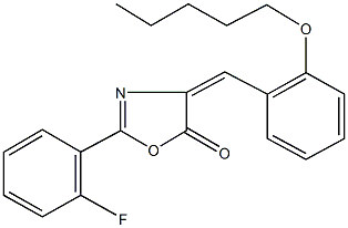 2-(2-fluorophenyl)-4-[2-(pentyloxy)benzylidene]-1,3-oxazol-5(4H)-one Struktur