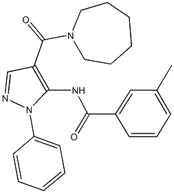 N-[4-(1-azepanylcarbonyl)-1-phenyl-1H-pyrazol-5-yl]-3-methylbenzamide Struktur