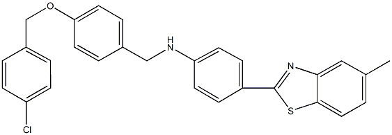 N-{4-[(4-chlorobenzyl)oxy]benzyl}-4-(5-methyl-1,3-benzothiazol-2-yl)aniline Struktur