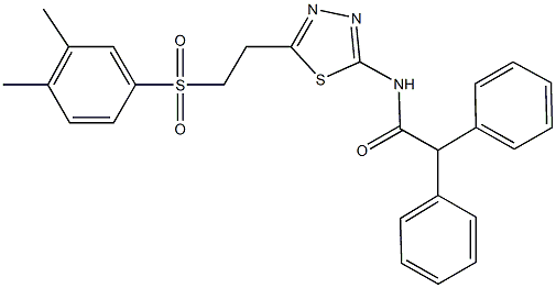 N-(5-{2-[(3,4-dimethylphenyl)sulfonyl]ethyl}-1,3,4-thiadiazol-2-yl)-2,2-diphenylacetamide Struktur