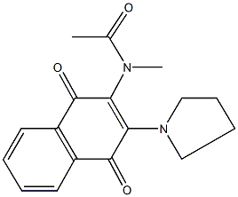 N-[1,4-dioxo-3-(1-pyrrolidinyl)-1,4-dihydro-2-naphthalenyl]-N-methylacetamide Struktur