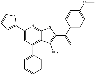 [3-amino-4-phenyl-6-(2-thienyl)thieno[2,3-b]pyridin-2-yl](4-methoxyphenyl)methanone Struktur