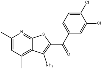 (3-amino-4,6-dimethylthieno[2,3-b]pyridin-2-yl)(3,4-dichlorophenyl)methanone Struktur