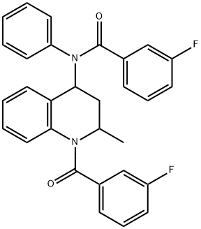 3-fluoro-N-[1-(3-fluorobenzoyl)-2-methyl-1,2,3,4-tetrahydro-4-quinolinyl]-N-phenylbenzamide Struktur