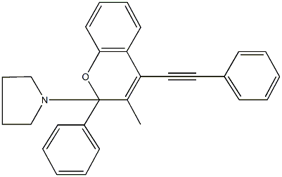 1-[3-methyl-2-phenyl-4-(phenylethynyl)-2H-chromen-2-yl]pyrrolidine Struktur