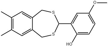 2-(7,8-dimethyl-1,5-dihydro-2,4-benzodithiepin-3-yl)-4-methoxyphenol Struktur