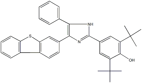 2,6-ditert-butyl-4-(4-dibenzo[b,d]thien-3-yl-5-phenyl-1H-imidazol-2-yl)phenol Struktur