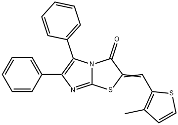 2-[(3-methyl-2-thienyl)methylene]-5,6-diphenylimidazo[2,1-b][1,3]thiazol-3(2H)-one Struktur