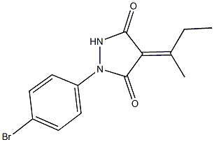 1-(4-bromophenyl)-4-(1-methylpropylidene)-3,5-pyrazolidinedione Struktur