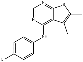 N-(4-chlorophenyl)-5,6-dimethylthieno[2,3-d]pyrimidin-4-amine Struktur