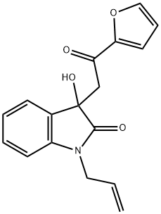 1-allyl-3-[2-(2-furyl)-2-oxoethyl]-3-hydroxy-1,3-dihydro-2H-indol-2-one Struktur