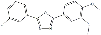 2-(3,4-dimethoxyphenyl)-5-(3-fluorophenyl)-1,3,4-oxadiazole Struktur