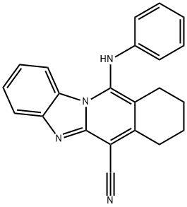 11-anilino-7,8,9,10-tetrahydrobenzimidazo[1,2-b]isoquinoline-6-carbonitrile Struktur