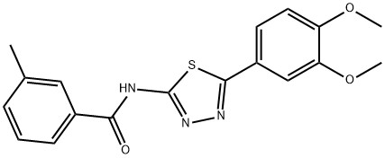 N-[5-(3,4-dimethoxyphenyl)-1,3,4-thiadiazol-2-yl]-3-methylbenzamide Struktur