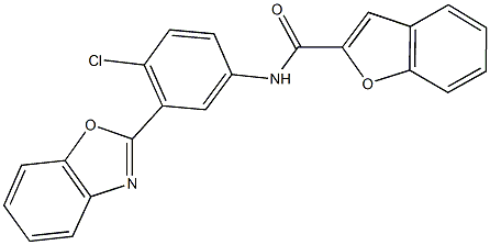 N-[3-(1,3-benzoxazol-2-yl)-4-chlorophenyl]-1-benzofuran-2-carboxamide Struktur