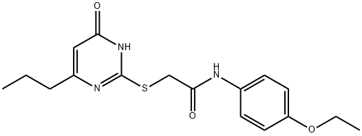 N-(4-ethoxyphenyl)-2-[(4-hydroxy-6-propyl-2-pyrimidinyl)sulfanyl]acetamide Struktur