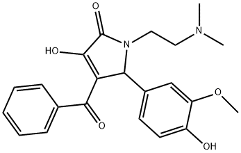 4-benzoyl-1-[2-(dimethylamino)ethyl]-3-hydroxy-5-(4-hydroxy-3-methoxyphenyl)-1,5-dihydro-2H-pyrrol-2-one Struktur