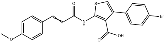 4-(4-bromophenyl)-2-{[3-(4-methoxyphenyl)acryloyl]amino}-3-thiophenecarboxylic acid Struktur