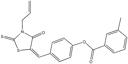 4-[(3-allyl-4-oxo-2-thioxo-1,3-thiazolidin-5-ylidene)methyl]phenyl 3-methylbenzoate Struktur