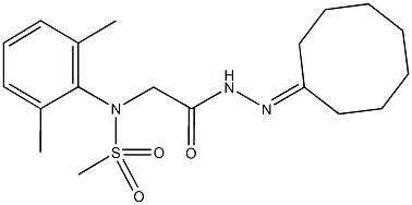 N-[2-(2-cyclooctylidenehydrazino)-2-oxoethyl]-N-(2,6-dimethylphenyl)methanesulfonamide Struktur