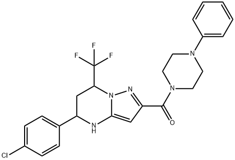 5-(4-chlorophenyl)-2-[(4-phenylpiperazin-1-yl)carbonyl]-7-(trifluoromethyl)-4,5,6,7-tetrahydropyrazolo[1,5-a]pyrimidine Struktur