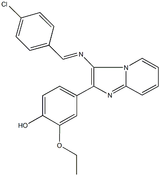 4-{3-[(4-chlorobenzylidene)amino]imidazo[1,2-a]pyridin-2-yl}-2-ethoxyphenol Struktur