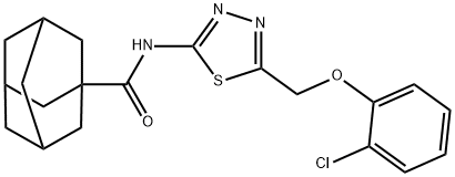 N-{5-[(2-chlorophenoxy)methyl]-1,3,4-thiadiazol-2-yl}-1-adamantanecarboxamide Struktur