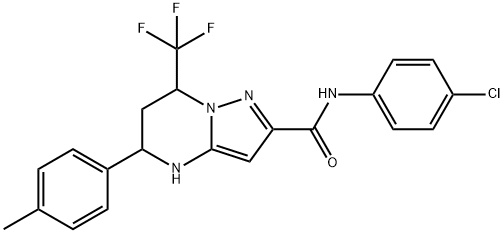 N-(4-chlorophenyl)-5-(4-methylphenyl)-7-(trifluoromethyl)-4,5,6,7-tetrahydropyrazolo[1,5-a]pyrimidine-2-carboxamide Struktur