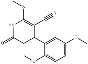 4-(2,5-dimethoxyphenyl)-2-(methylsulfanyl)-6-oxo-1,4,5,6-tetrahydro-3-pyridinecarbonitrile Struktur