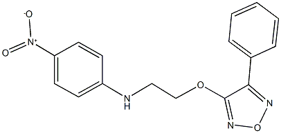 3-(2-{4-nitroanilino}ethoxy)-4-phenyl-1,2,5-oxadiazole Struktur