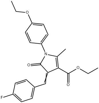 ethyl 1-(4-ethoxyphenyl)-4-(4-fluorobenzylidene)-2-methyl-5-oxo-4,5-dihydro-1H-pyrrole-3-carboxylate Struktur